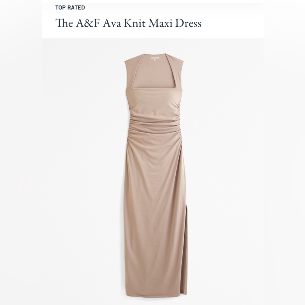 Abercrombie & Fitch Ava Knit Maxi Dress Taupe Gray